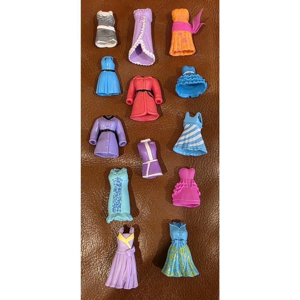 13 Polly Pocket Dresses Various Styles Pretend Play Replacement Doll Clothes